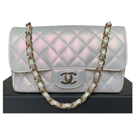 chanel mini iridescent ivory|Chanel Mini Coco Handle Flap Bag Ivory Iridescent .